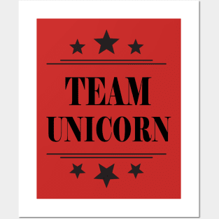 Team Unicorn Stars Black Posters and Art